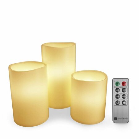 LAVISH HOME Lavish Home LED Flameless Candle Set with Remote - 3 Piece, 3PK 72-0030W